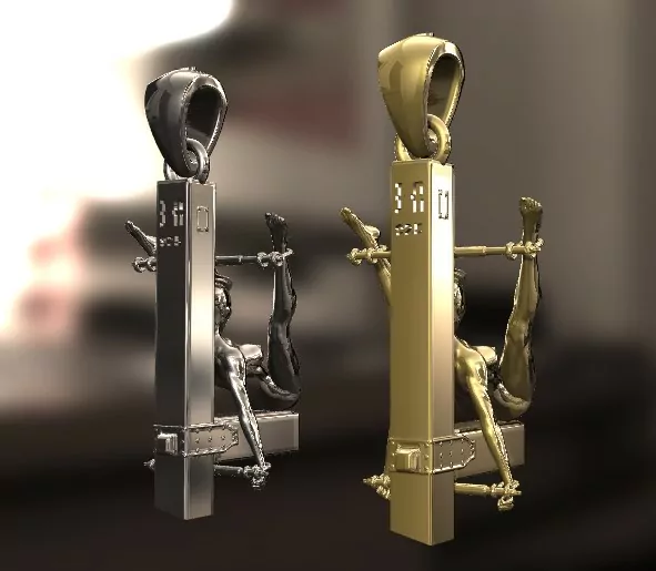 Submissive woman restrained on a bench, BDSM-themed - Image 5