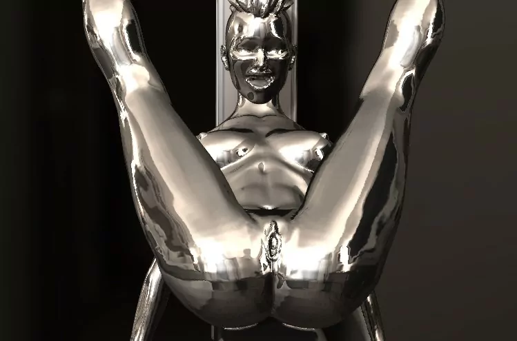 Submissive woman restrained on a bench, BDSM-themed - Image 8