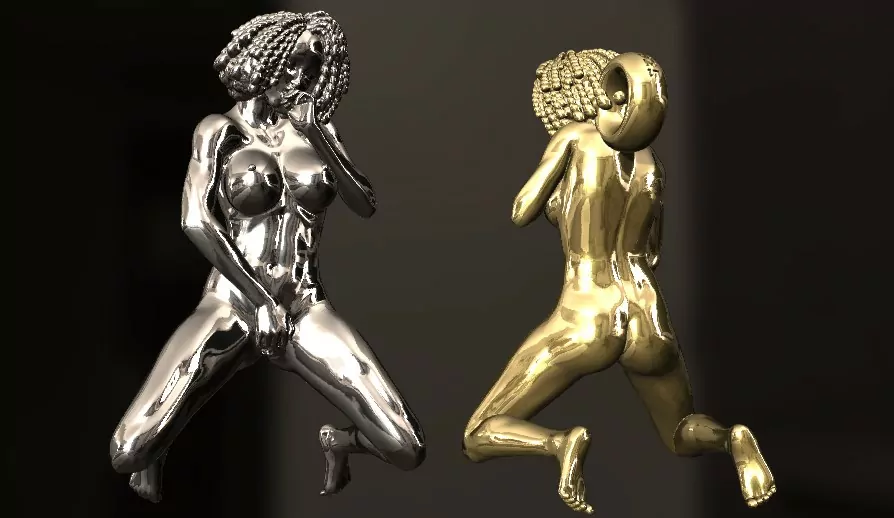 Curly, Afro Woman in an seductive sexy pose erotic jewelry JewelryRider Curly, Afro Woman in an seductive sexy pose - Image 3