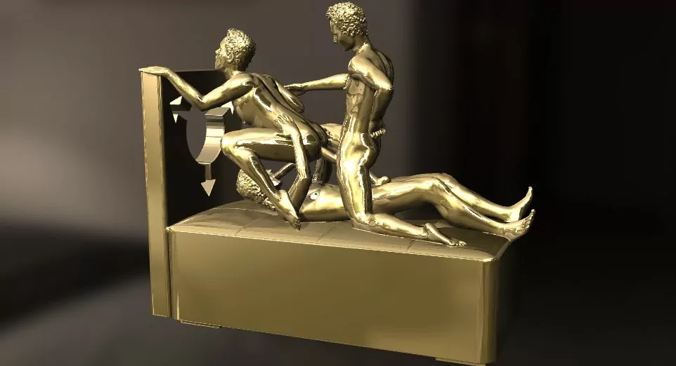 An erotic sculpture of three men in an intimate and explicit pose erotic jewelry JewelryRider An erotic sculpture of three men in an intimate and explicit pose - Image 3
