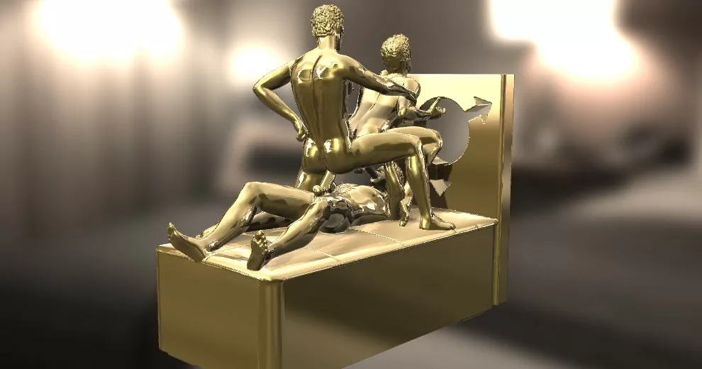 An erotic sculpture of three men in an intimate and explicit pose erotic jewelry JewelryRider An erotic sculpture of three men in an intimate and explicit pose - Image 6