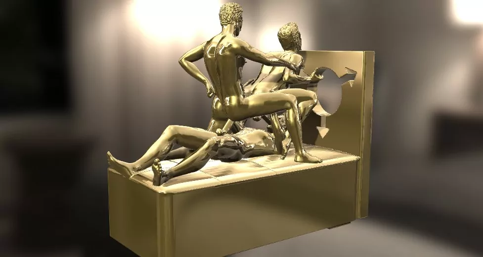 An erotic sculpture of three men in an intimate and explicit pose erotic jewelry JewelryRider An erotic sculpture of three men in an intimate and explicit pose - Image 7