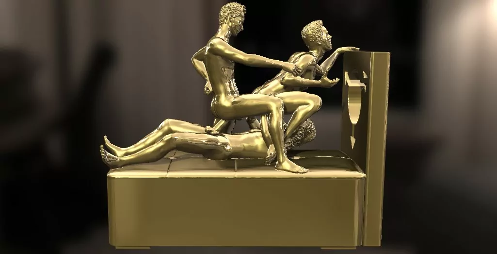 An erotic sculpture of three men in an intimate and explicit pose erotic jewelry JewelryRider An erotic sculpture of three men in an intimate and explicit pose - Image 8