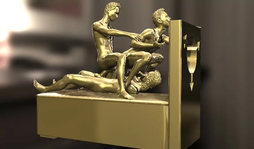 An erotic sculpture of three men in an intimate and explicit pose erotic jewelry JewelryRider An erotic sculpture of three men in an intimate and explicit pose - Image 9