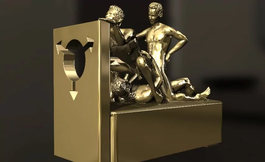 An erotic sculpture of three men in an intimate and explicit pose erotic jewelry JewelryRider An erotic sculpture of three men in an intimate and explicit pose - Image 11