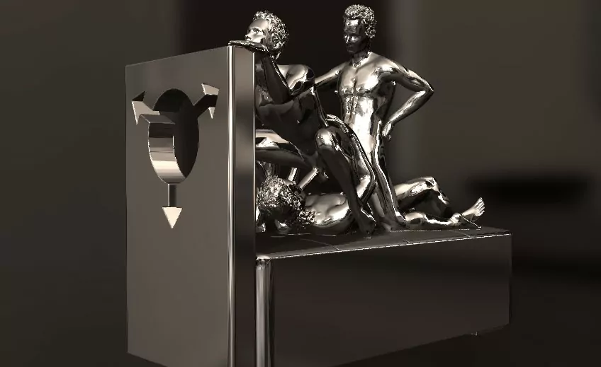 An erotic sculpture of three men in an intimate and explicit pose erotic jewelry JewelryRider An erotic sculpture of three men in an intimate and explicit pose - Image 12