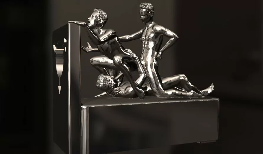 An erotic sculpture of three men in an intimate and explicit pose erotic jewelry JewelryRider An erotic sculpture of three men in an intimate and explicit pose - Image 13