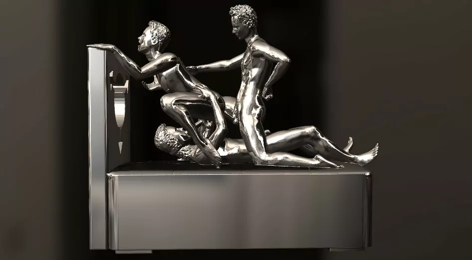 An erotic sculpture of three men in an intimate and explicit pose erotic jewelry JewelryRider An erotic sculpture of three men in an intimate and explicit pose - Image 14