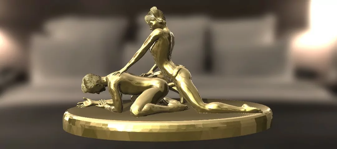 An erotic sculpture of a Mistress pegging her slave - Image 3