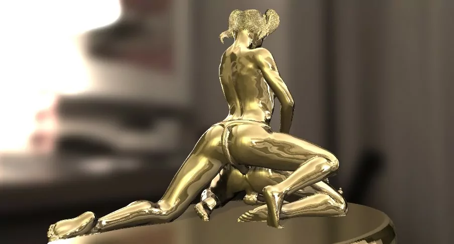 An erotic sculpture of a Mistress pegging her slave - Image 5