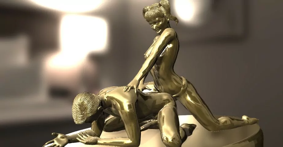 An erotic sculpture of a Mistress pegging her slave - Image 6