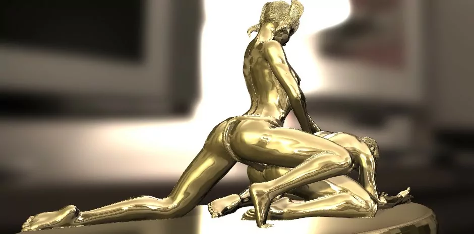 An erotic sculpture of a Mistress pegging her slave - Image 7