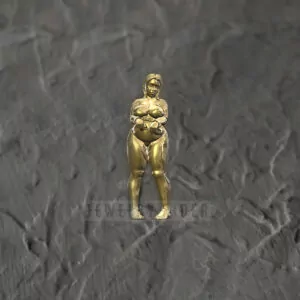 Curvy nude Woman in BDSM pose