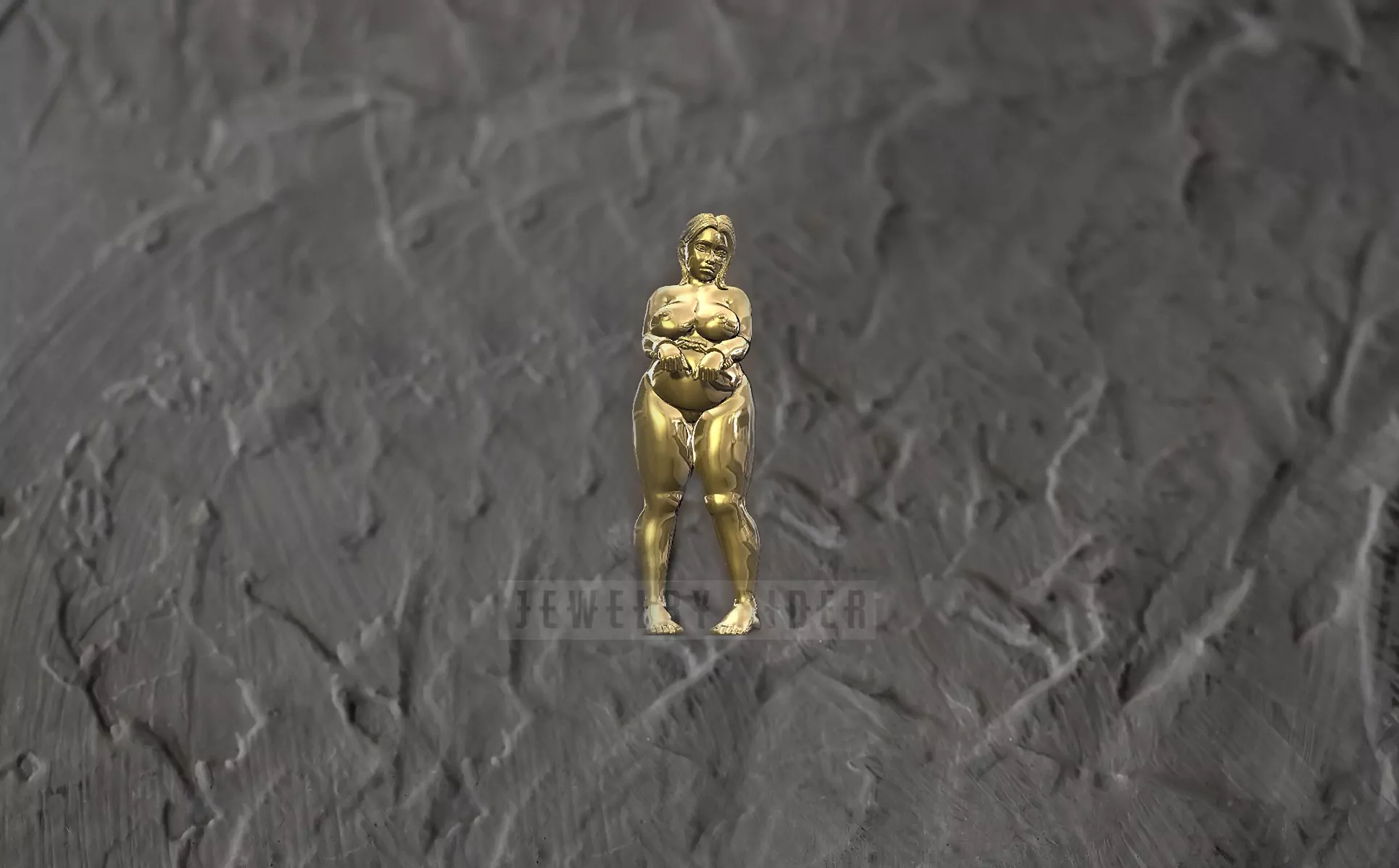 Curvy nude Woman in BDSM pose erotic jewelry JewelryRider Curvy nude Woman in BDSM pose