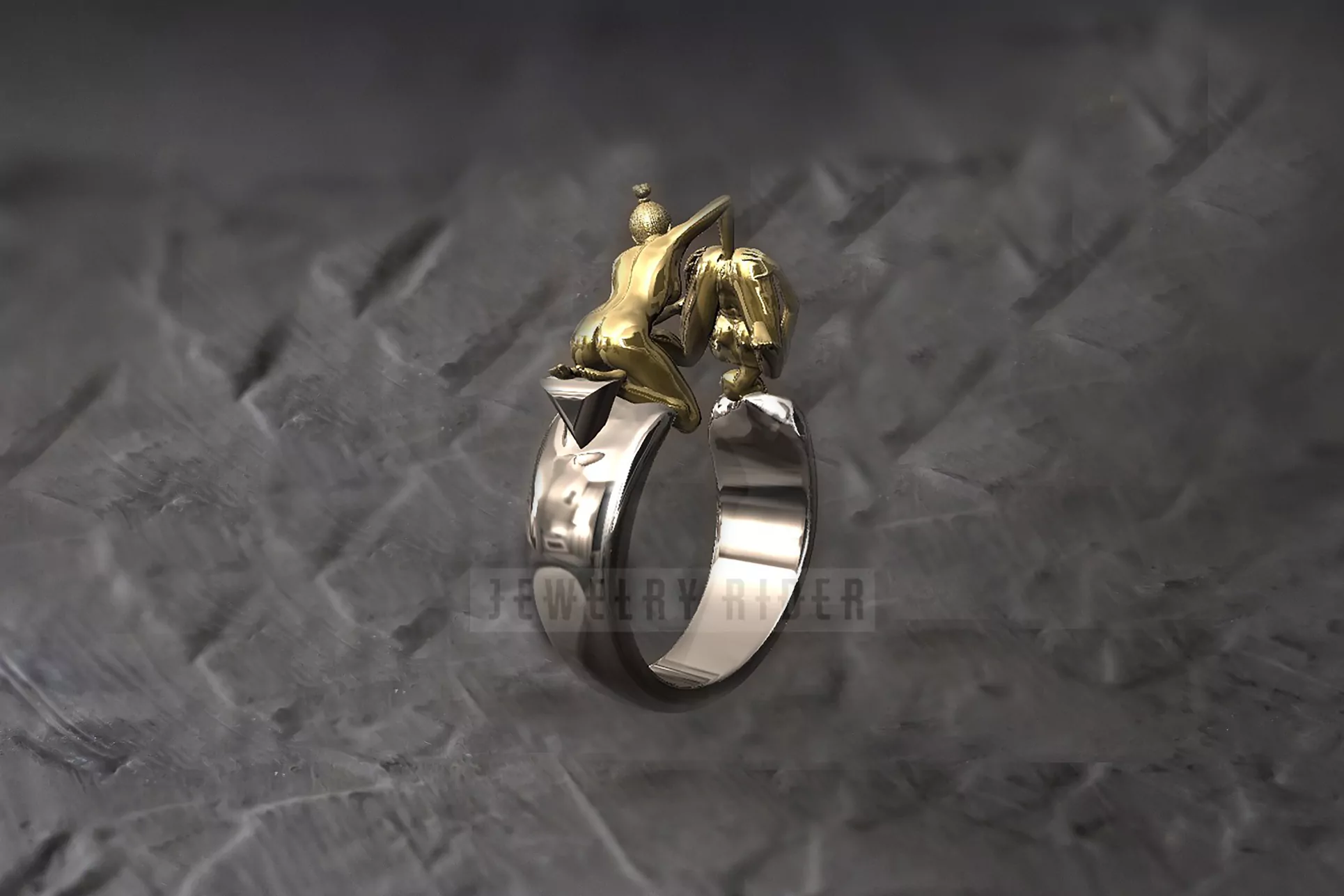 Lesbian fisting Pose Ring erotic jewelry JewelryRider Lesbian fisting Pose Ring