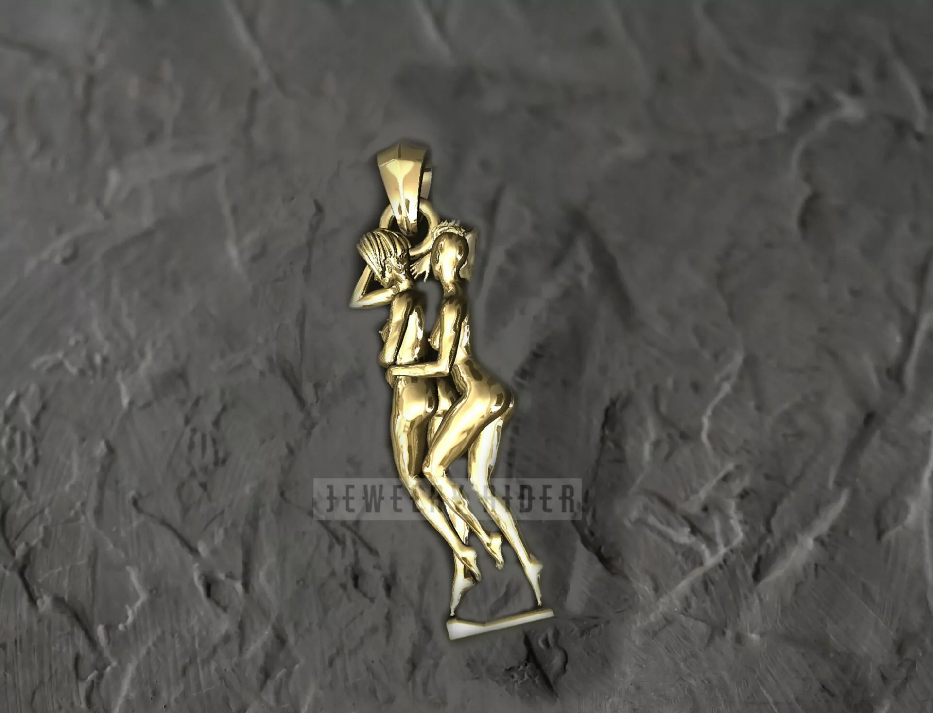 Lesbian passionate hug pendant, LGBT pendant