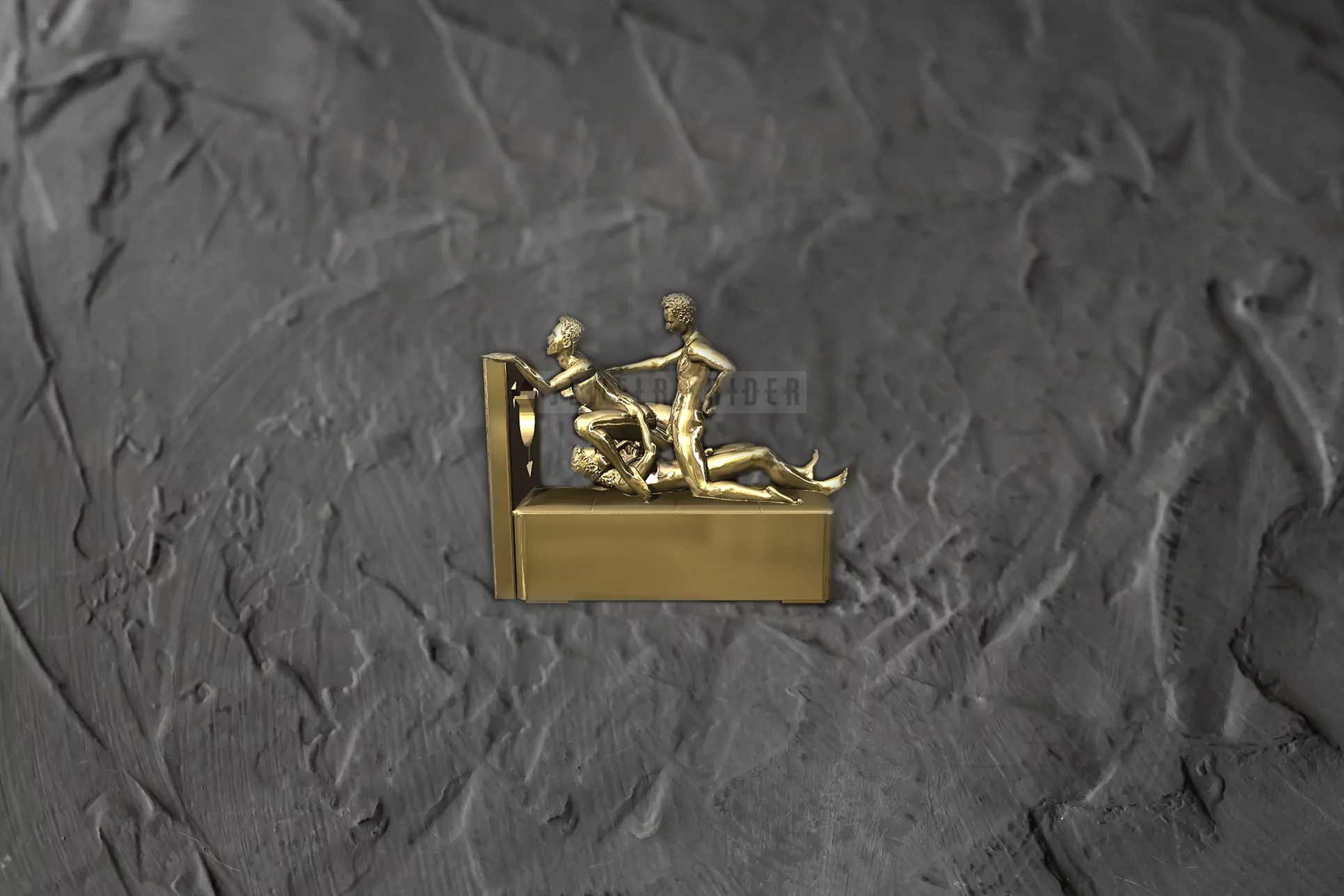 An erotic sculpture of three men in an intimate and explicit pose erotic jewelry JewelryRider An erotic sculpture of three men in an intimate and explicit pose