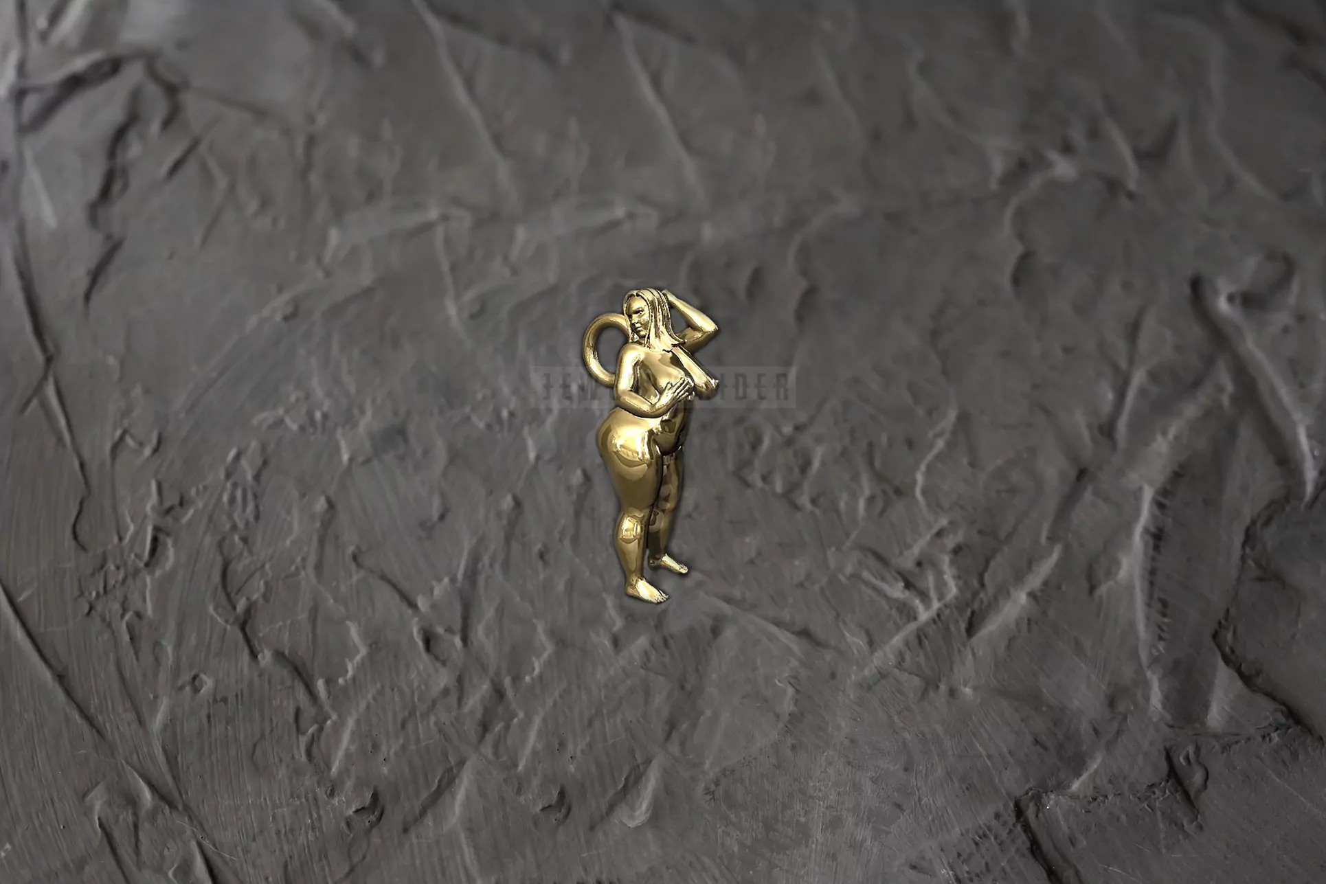 Curvy hot BBW nude woman pendant