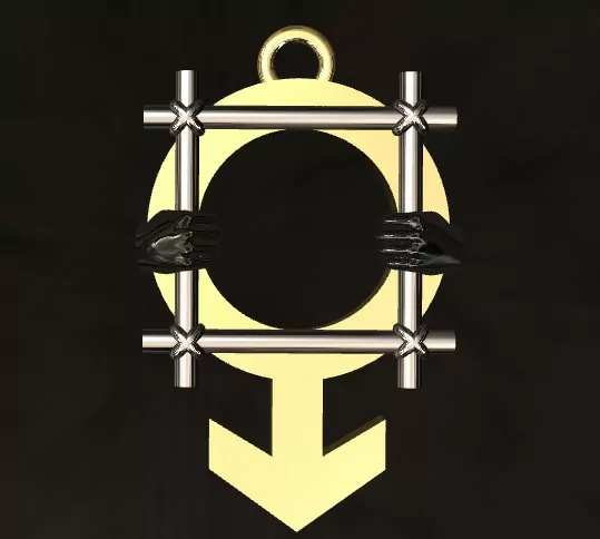 Male jailed symbol pendant erotic jewelry JewelryRider Male jailed symbol pendant - Image 3