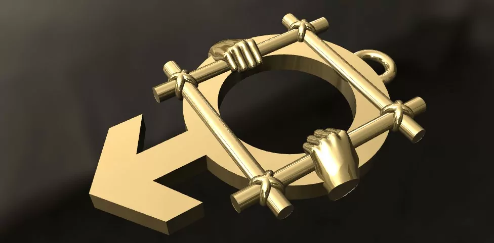 Male jailed symbol pendant erotic jewelry JewelryRider Male jailed symbol pendant - Image 6