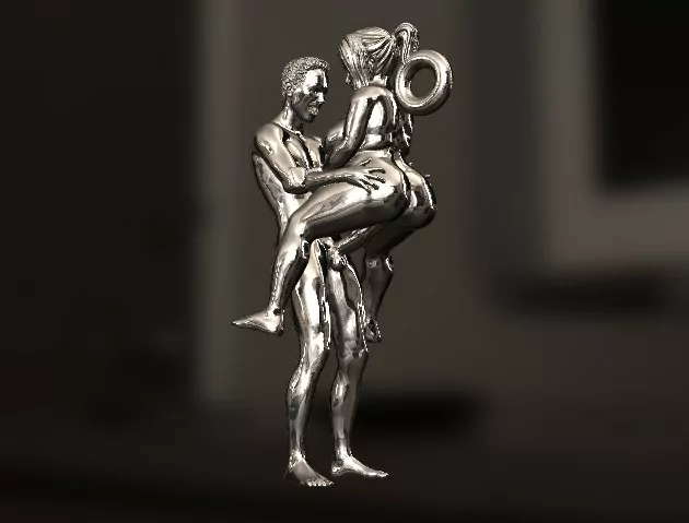 BBW Woman and a man in a sexy articulated pose