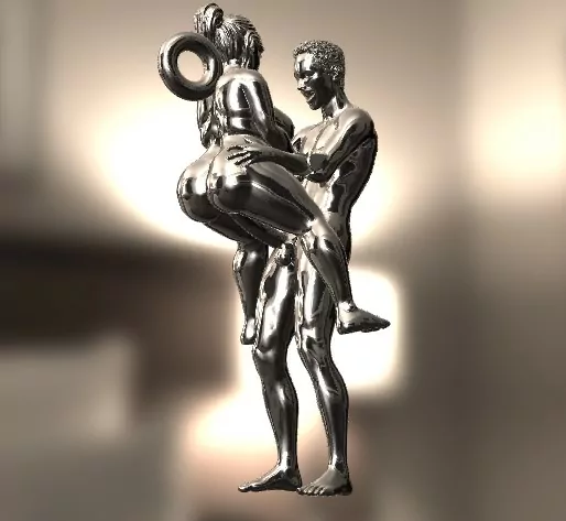 BBW Woman and a man in a sexy articulated pose - Image 3