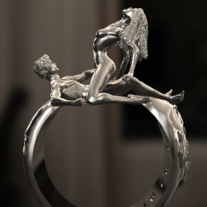 Riding wild cowgirl statement ring