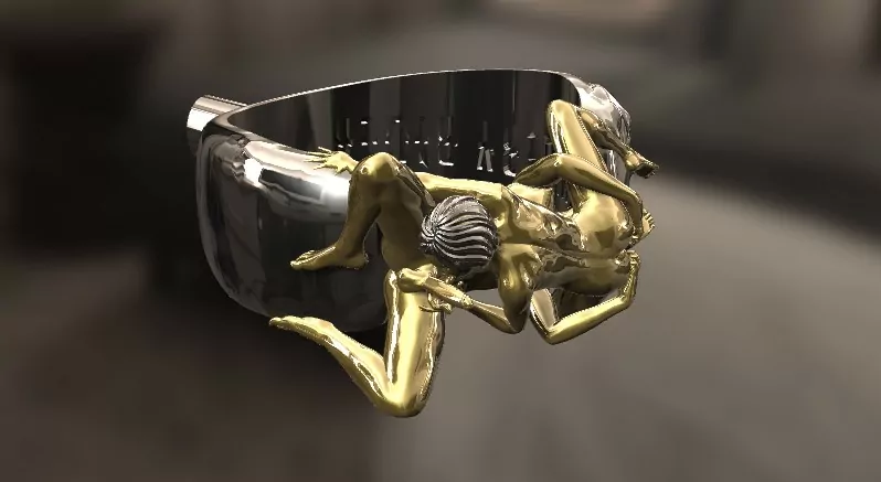 Couple Wild 69 pose statement ring erotic jewelry JewelryRider Couple Wild 69 pose statement ring - Image 10