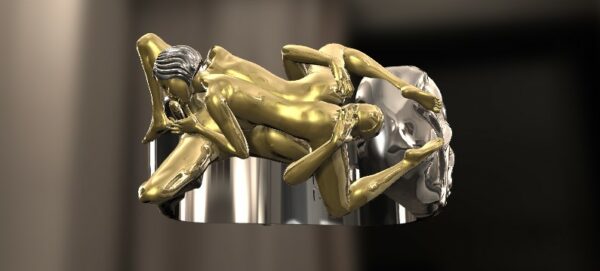 Couple Wild 69 pose statement ring