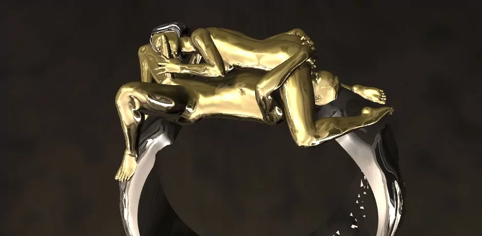 Couple Wild 69 pose statement ring erotic jewelry JewelryRider Couple Wild 69 pose statement ring - Image 8