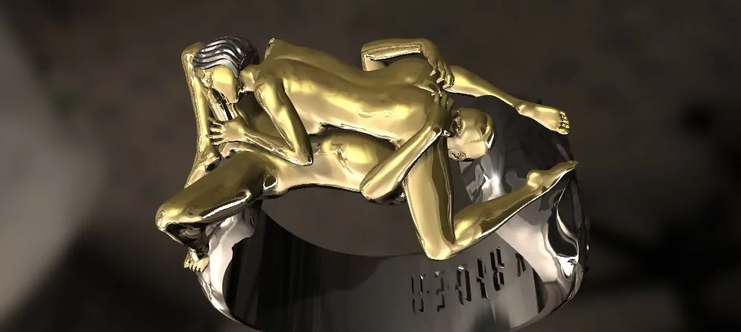 Couple Wild 69 pose statement ring erotic jewelry JewelryRider Couple Wild 69 pose statement ring - Image 7