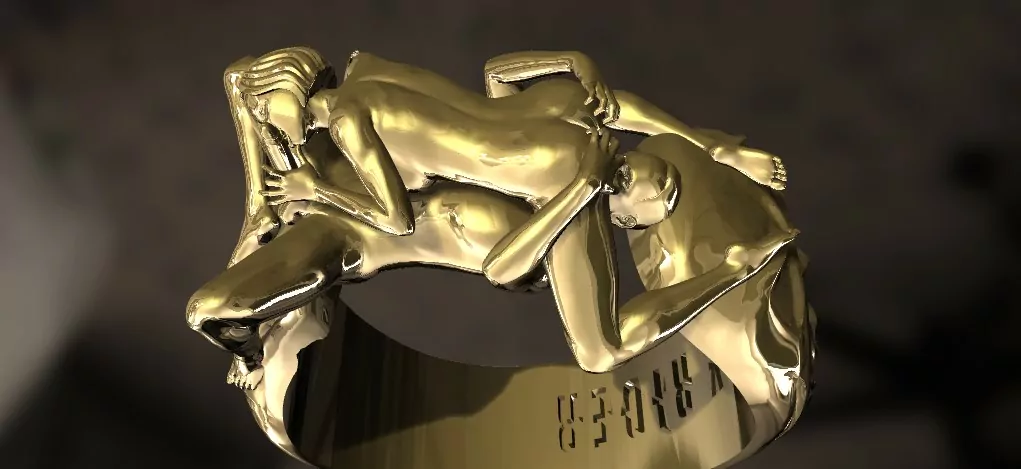 Couple Wild 69 pose statement ring erotic jewelry JewelryRider Couple Wild 69 pose statement ring - Image 6