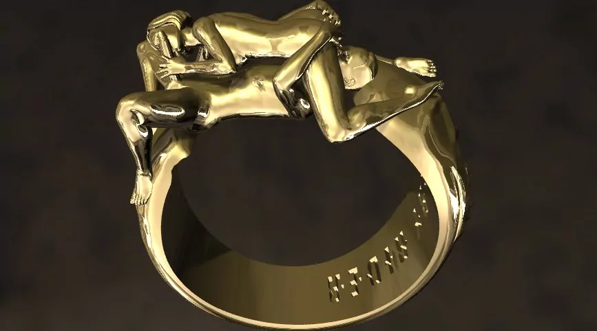 Couple Wild 69 pose statement ring erotic jewelry JewelryRider Couple Wild 69 pose statement ring - Image 5