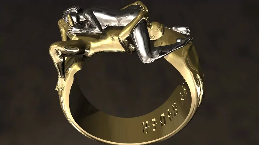 Couple Wild 69 pose statement ring erotic jewelry JewelryRider Couple Wild 69 pose statement ring - Image 4