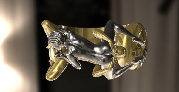 Couple Wild 69 pose statement ring - Image 3