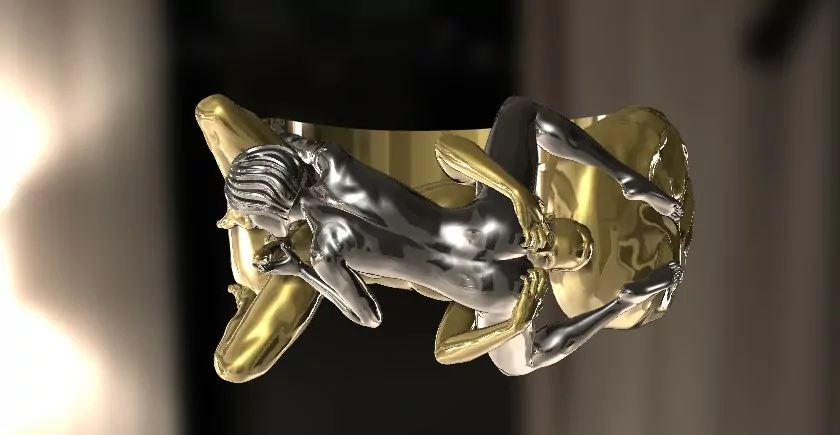 Couple Wild 69 pose statement ring erotic jewelry JewelryRider Couple Wild 69 pose statement ring - Image 3