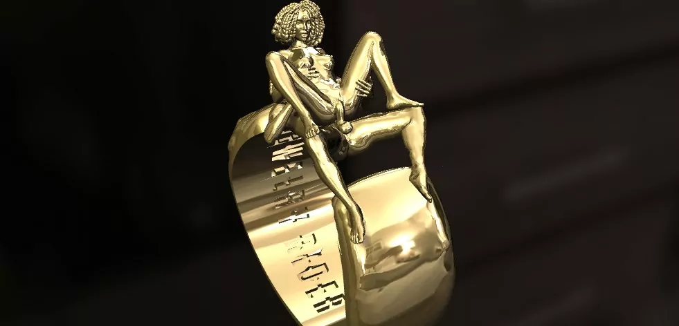 Reverse Afro Cowgirl Pose Statement Ring - Image 9