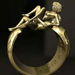 Reverse Afro Cowgirl Pose Statement Ring