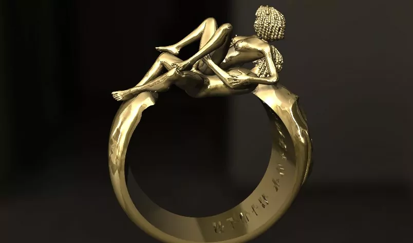 Reverse Afro Cowgirl Pose Statement Ring