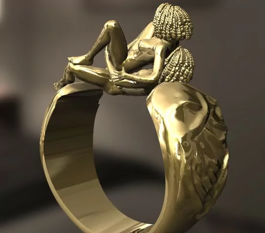 Reverse Afro Cowgirl Pose Statement Ring - Image 5