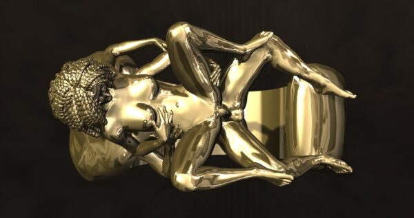 Reverse Afro Cowgirl Pose Statement Ring - Image 2