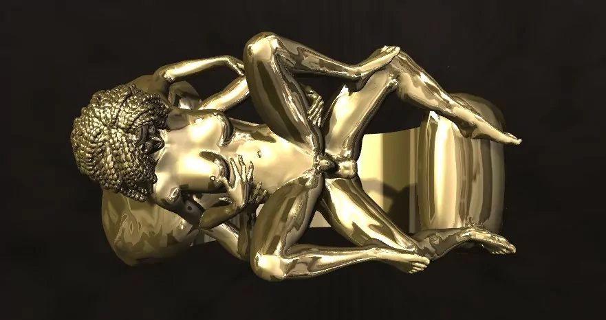 Reverse Afro Cowgirl Pose Statement Ring - Image 2