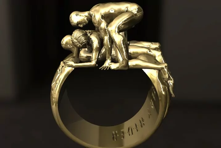 Threesome Pose Statement Ring