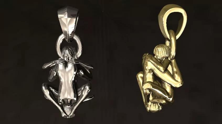 Lesbian couple 69 pose pendant - Image 6