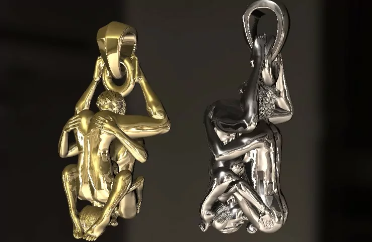 Shared Ecstasy 69 Pose Pendant - Image 2