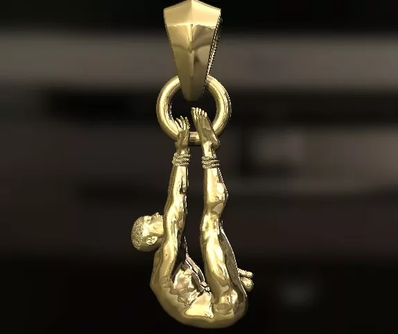 Man in Ropes BDSM Pose Pendant