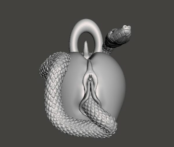 Forbidden Fruit" Eve's Apple and Snake Pendant - Image 9