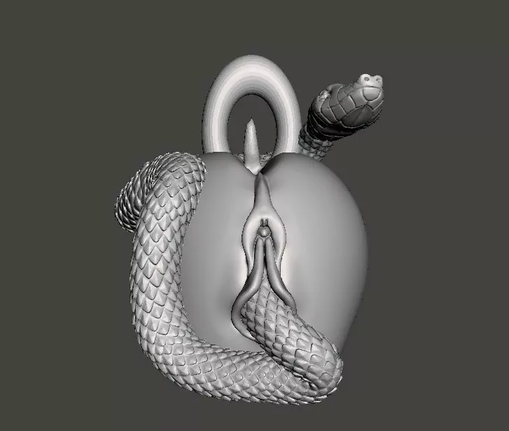 Forbidden Fruit" Eve's Apple and Snake Pendant erotic jewelry JewelryRider Forbidden Fruit" Eve's Apple and Snake Pendant - Image 9