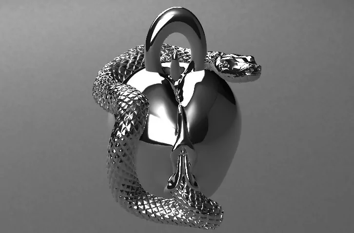 Forbidden Fruit" Eve's Apple and Snake Pendant erotic jewelry JewelryRider Forbidden Fruit" Eve's Apple and Snake Pendant - Image 5