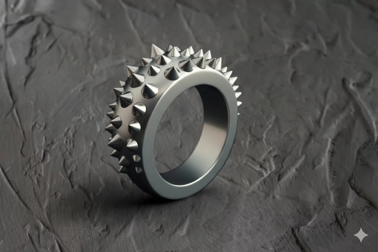 Cock Crown Glans Big Spiked Ring erotic jewelry JewelryRider Cock Crown Glans Big Spiked Ring